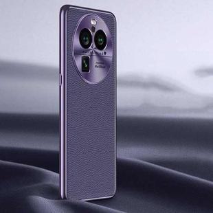 For OPPO Find X6 Pro Litchi Texture Genuine Leather Phone Case(Purple)