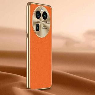 For OPPO Find X6 Litchi Texture Genuine Leather Phone Case(Orange)