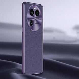 For OPPO Find X6 Litchi Texture Genuine Leather Phone Case(Purple)