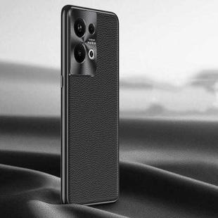 For OPPO Reno9 Pro+ Litchi Texture Genuine Leather Phone Case(Black)