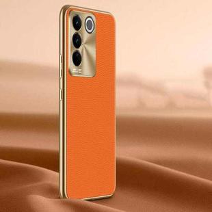 For vivo S16 / S16 Pro Litchi Texture Genuine Leather Phone Case(Orange)