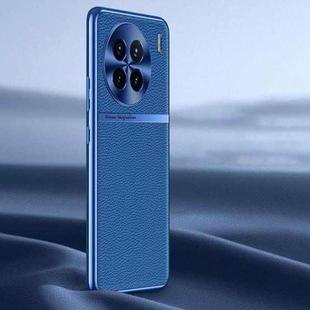 For vivo X90 Litchi Texture Genuine Leather Phone Case(Blue)