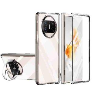 For Huawei Mate X3 Integrated Electroplating PC Folding Phone Case with Hinge(Transparent)