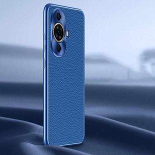 For Huawei nova 11 Pro Litchi Texture Genuine Leather Phone Case(Blue)