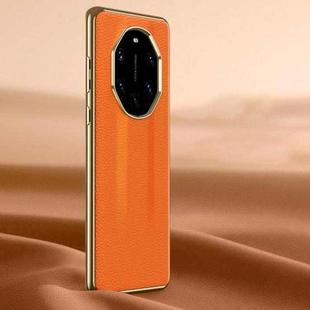 For Huawei Mate 40 RS Litchi Texture Genuine Leather Phone Case(Orange)
