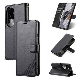 For OPPO Reno10 AZNS Sheepskin Texture Flip Leather Phone Case(Black)