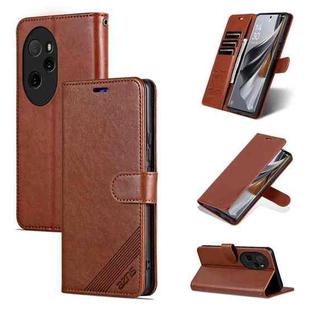 For Honor 100 Pro AZNS Sheepskin Texture Flip Leather Phone Case(Brown)