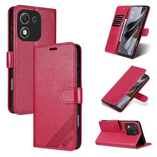For Honor X70i AZNS Sheepskin Texture Flip Leather Phone Case(Red)