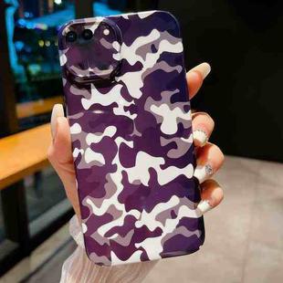 For iPhone 8 Plus / 7 Plus Precise Hole Camouflage Pattern PC Phone Case(White Purple)