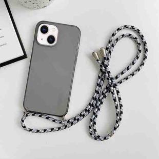 For iPhone 14 Thicken Colorful TPU Phone Case with Braided Lanyard(Black)