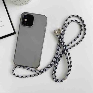 For iPhone X / XS Thicken Colorful TPU Phone Case with Braided Lanyard(Black)