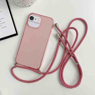 For iPhone 6 / 6s Thicken Colorful TPU Phone Case with Braided Lanyard(Pink)