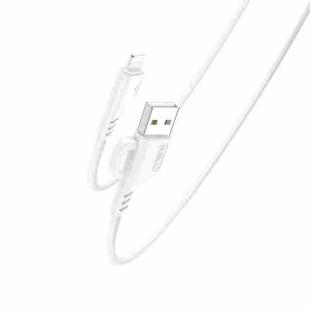 YESIDO CA105 1.2m 2.4A USB to 8 Pin Charging Data Cable with Hook(White)