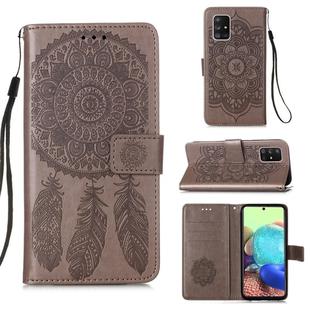 For Samsung Galaxy A71 5G Dream Catcher Printing Horizontal Flip Leather Case with Holder & Card Slots & Wallet & Lanyard(Grey)