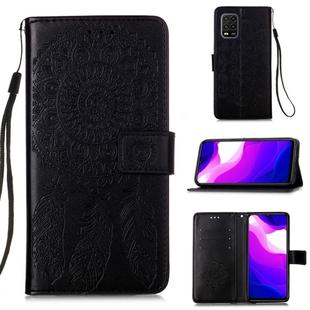 For Xiaomi Mi 10 Lite 5G / Mi 10 Youth 5G Dream Catcher Printing Horizontal Flip Leather Case with Holder & Card Slots & Wallet & Lanyard(Black)