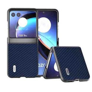For Motorola Razr 40 Ultra ABEEL Carbon Fiber Texture Protective Phone Case(Dark Blue)