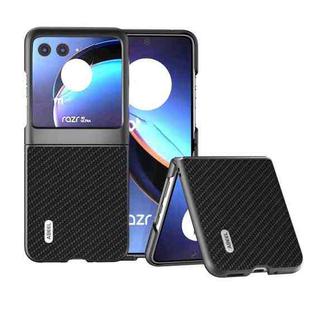 For Motorola Razr 40 Ultra ABEEL Carbon Fiber Texture Protective Phone Case(Black)