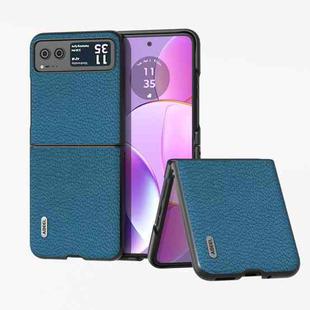 For Motorola Razr 40 ABEEL Genuine Leather Litchi Texture Phone Case(Blue)