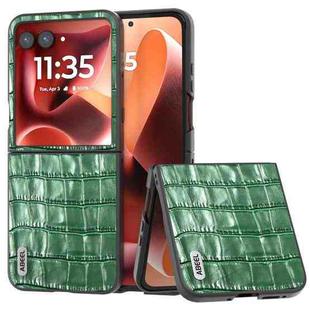 For Motorola Razr 60 Ultra ABEEL Crocodile Texture Genuine Leather Phone Case(Green)