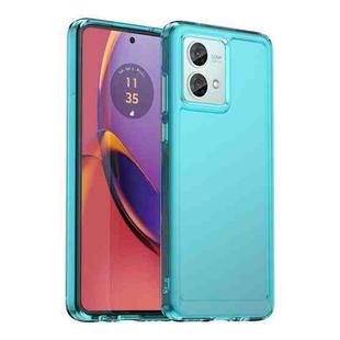 For Motorola Moto G84 Candy Series TPU Phone Case(Transparent Blue)