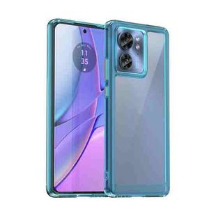 For Motorola Edge 40 Colorful Series Acrylic Hybrid TPU Phone Case(Transparent Blue)