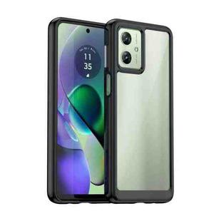 For Motorola Moto G54 Global Colorful Series Acrylic Hybrid TPU Phone Case(Black)