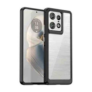 For Motorola Moto Edge 50 Pro Colorful Series Acrylic Hybrid TPU Phone Case(Black)