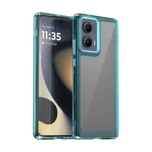 For Motorola Edge 2024 Colorful Series Acrylic Hybrid TPU Phone Case(Transparent Blue)