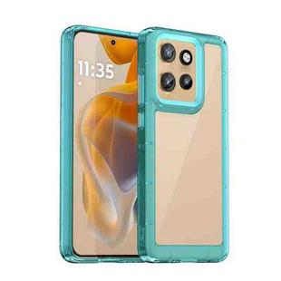 For Motorola Edge 50 Neo Colorful Series Acrylic Hybrid TPU Phone Case(Transparent Blue)