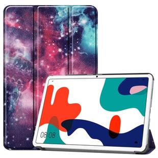 For Huawei MatePad 10.4 Colored Drawing Horizontal Flip Leather Case, with Three-folding Holder & Sleep / Wake-up Function(Galactic Nebula)