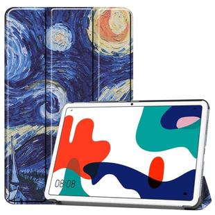 For Huawei MatePad 10.4 Colored Drawing Horizontal Flip Leather Case, with Three-folding Holder & Sleep / Wake-up Function(Starry Sky)