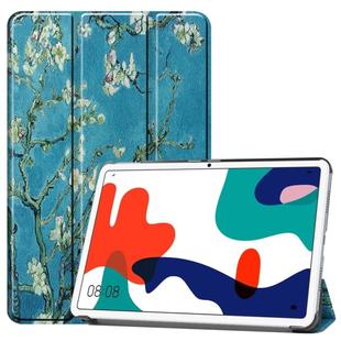 For Huawei MatePad 10.4 Colored Drawing Horizontal Flip Leather Case, with Three-folding Holder & Sleep / Wake-up Function(Apricot Flower)