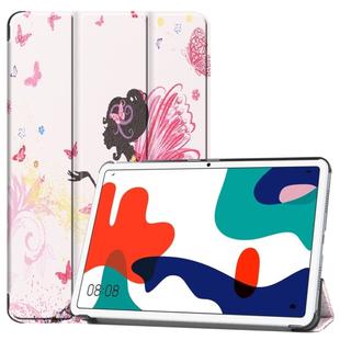 For Huawei MatePad 10.4 Colored Drawing Horizontal Flip Leather Case, with Three-folding Holder & Sleep / Wake-up Function(Fairy Girl)