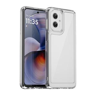 For Motorola Moto G55 5G Colorful Series Acrylic Hybrid TPU Phone Case(Transparent)