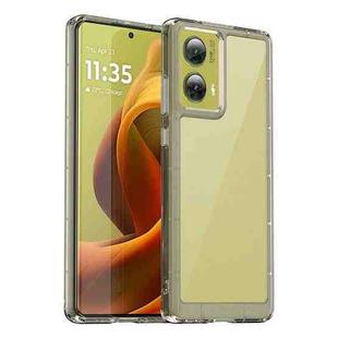 For Motorola Moto G85 Colorful Series Acrylic Hybrid TPU Phone Case(Transparent Grey)