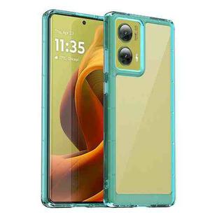 For Motorola Moto G85 Colorful Series Acrylic Hybrid TPU Phone Case(Transparent Blue)