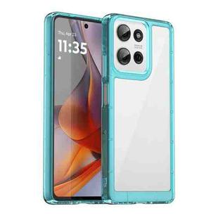 For Motorola Moto G75 5G Colorful Series Acrylic Hybrid TPU Phone Case(Transparent Blue)