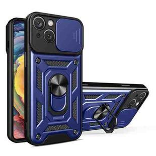 For iPhone 15 Plus Sliding Camera Cover Design TPU+PC Phone Case(Blue)