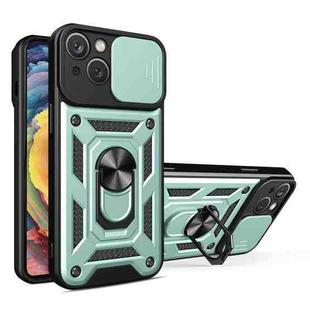 For iPhone 15 Plus Sliding Camera Cover Design TPU+PC Phone Case(Green)