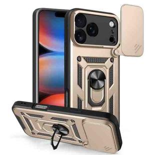 For iPhone 17 Pro Max Sliding Camera Cover Design TPU+PC Phone Case(Gold)