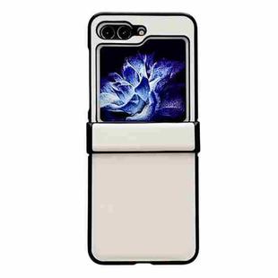 For Samsung Galaxy Z Flip5 Pure Color Hinge Shockproof Phone Case(White)