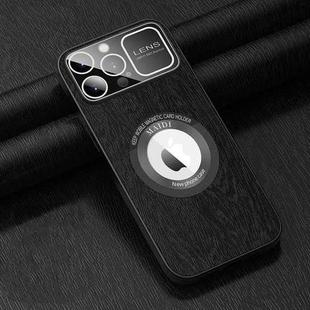 For iPhone 14 Pro MagSafe Magnetic Tree Texture PU Phone Case(Black)