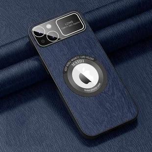 For iPhone 13 MagSafe Magnetic Tree Texture PU Phone Case(Blue)
