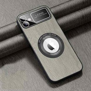 For iPhone 11 MagSafe Magnetic Tree Texture PU Phone Case(Silver Grey)