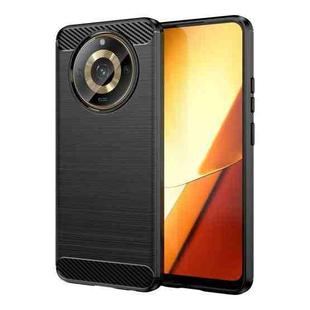 For Realme Narzo 60 Brushed Texture Carbon Fiber TPU Phone Case(Black)