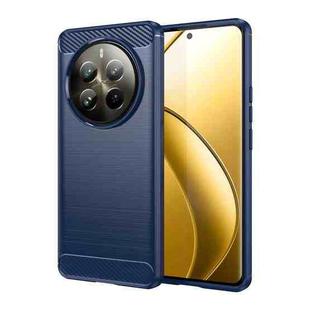 For Realme 12 Pro 5G Carbon Fiber Brushed Texture TPU Phone Case(Blue)