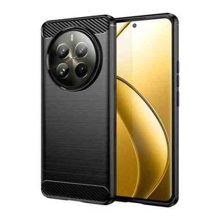 For Realme 12 Pro+ 5G Brushed Texture Carbon Fiber TPU Phone Case(Black)