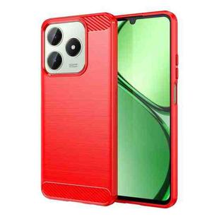 For Realme C61 Brushed Texture Carbon Fiber TPU Phone Case(Red)