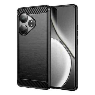 For Realme GT 6T Carbon Fiber Brushed Texture TPU Phone Case(Black)