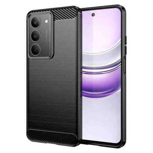For Realme C75x Carbon Fiber Brushed Texture TPU Phone Case(Black)